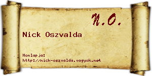 Nick Oszvalda névjegykártya